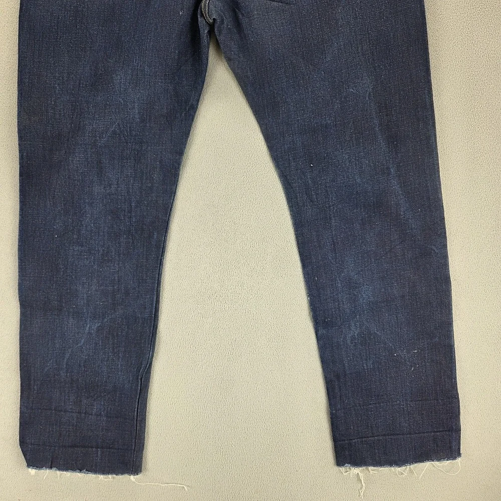 Maurizio Massimino Jeans Mens Blue Selvedge Made In Italy Raw Hem Fits 31x28